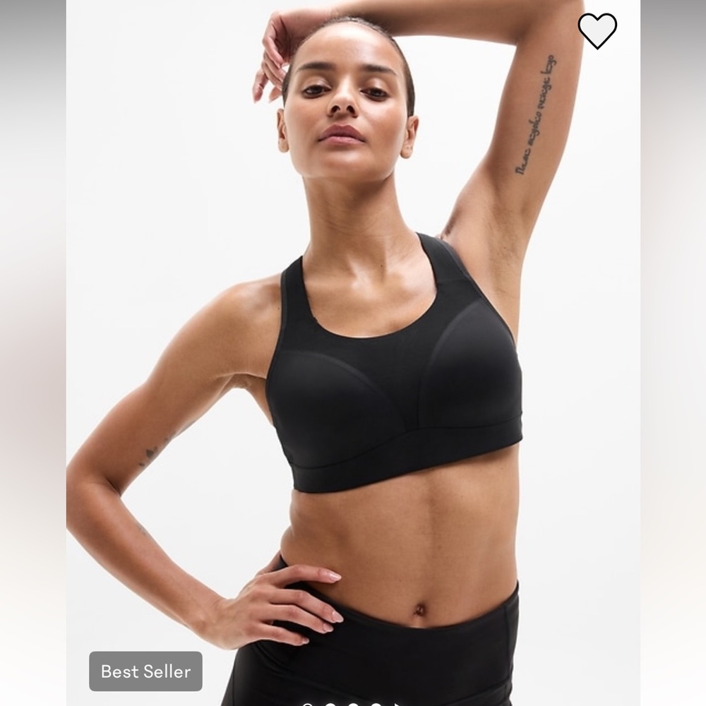 NWT-Athleta Black Speed Run Bra, Size 38 DD high support sports bra